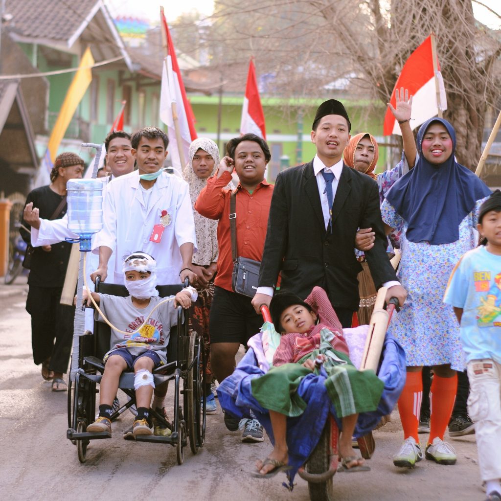 Ilustrasi perayaan hari kemerdekaan Indonesia. 